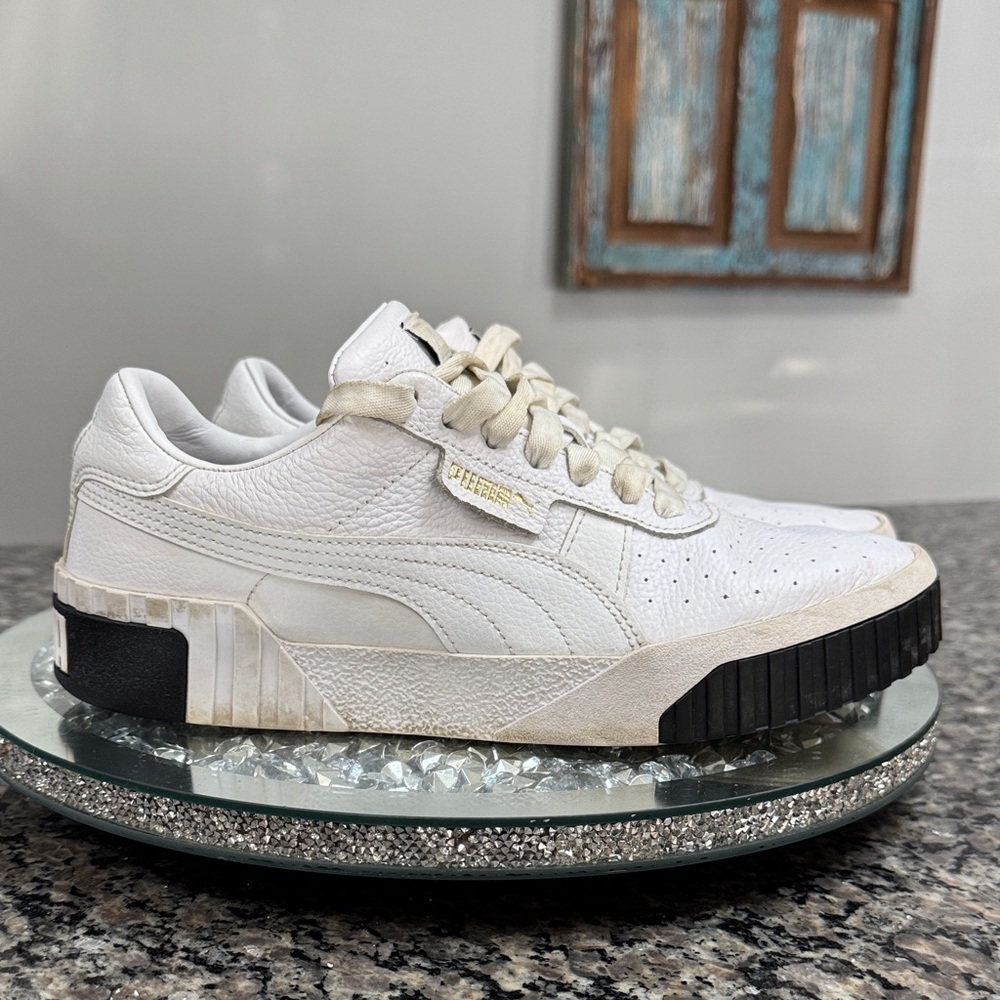 Puma White Sneakers with Black Accents 10.5